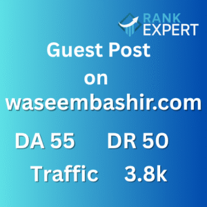 Guest Post on waseembashir.com – DA 50 | DR 55 | 3.8k Traffic