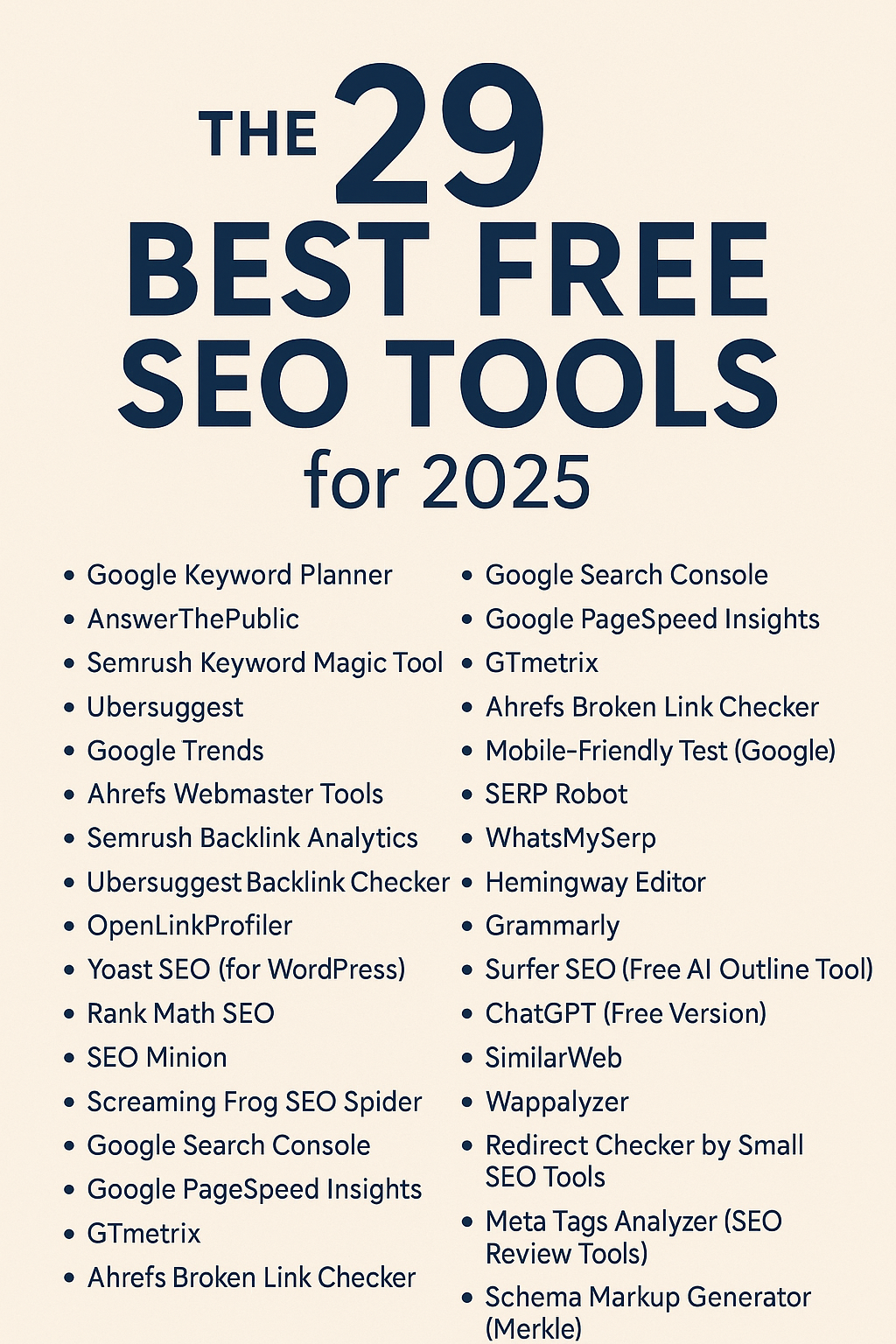 The 29 Best Free SEO Tools for 2025